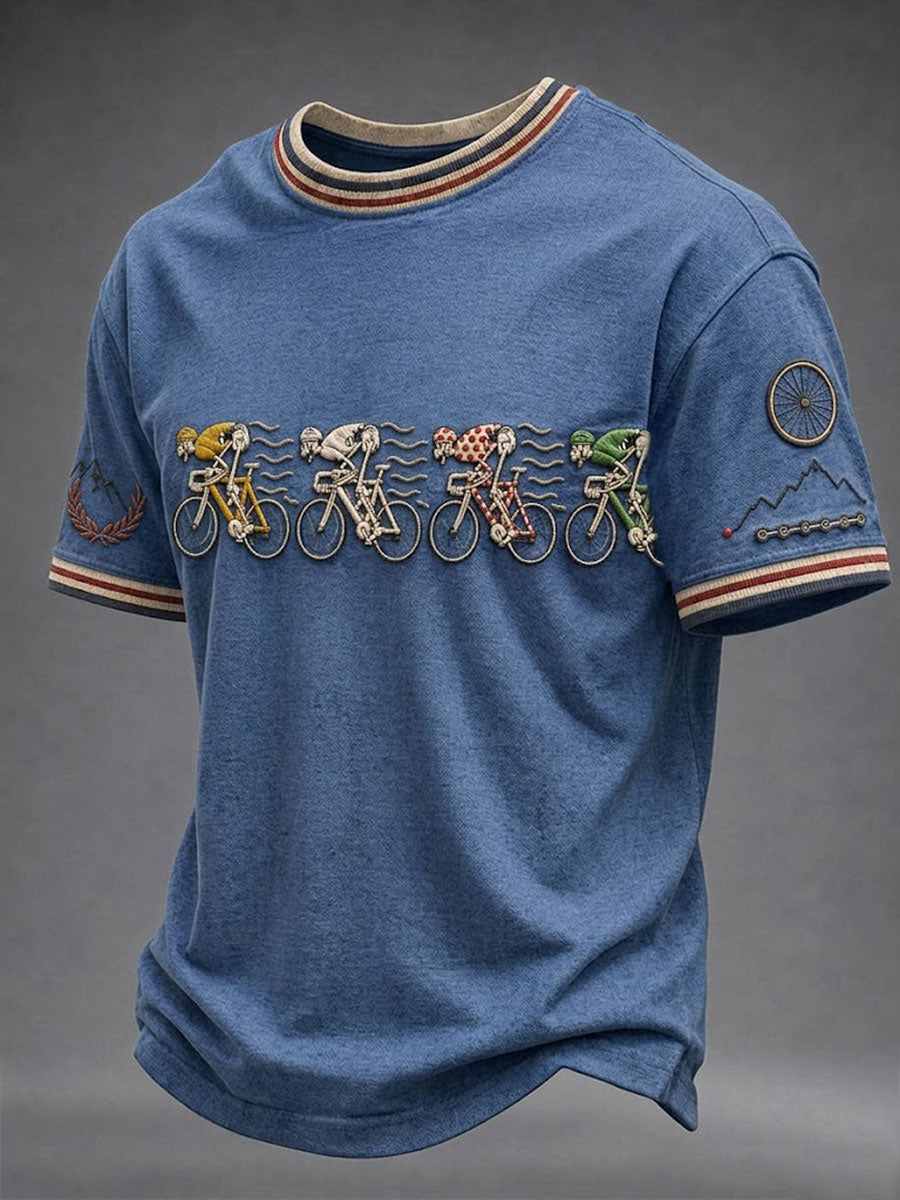 T-shirt à manches courtes pour hommes Skeleton Bicycle