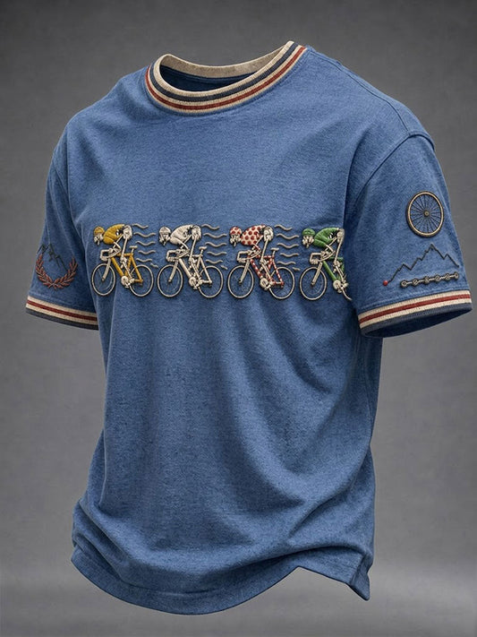 T-shirt à manches courtes pour hommes Skeleton Bicycle