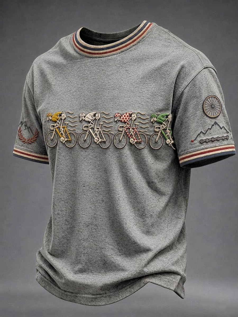 T-shirt à manches courtes pour hommes Skeleton Bicycle