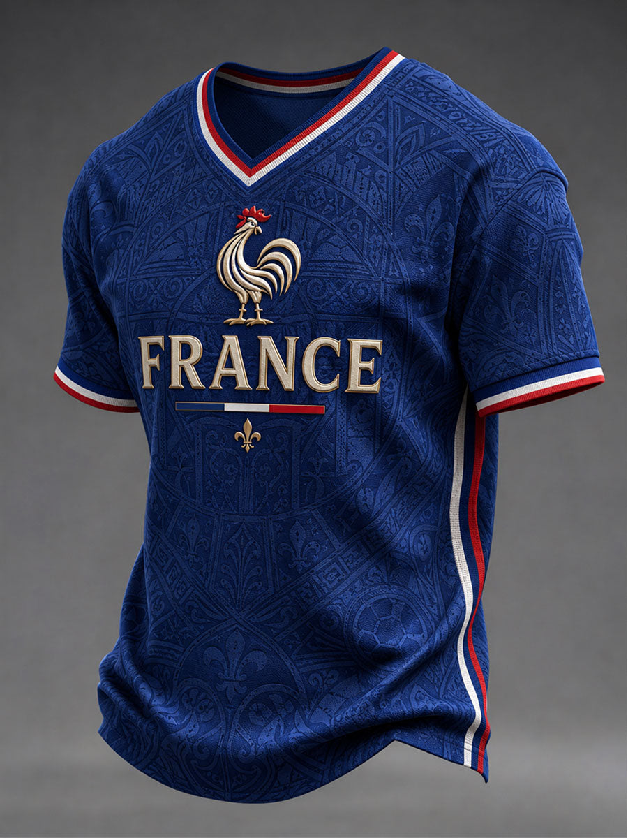 T-shirt col en V France Football pour homme