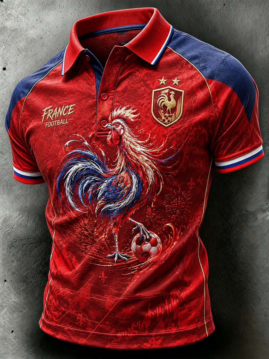 Polo imprimé artistique France Football pour homme