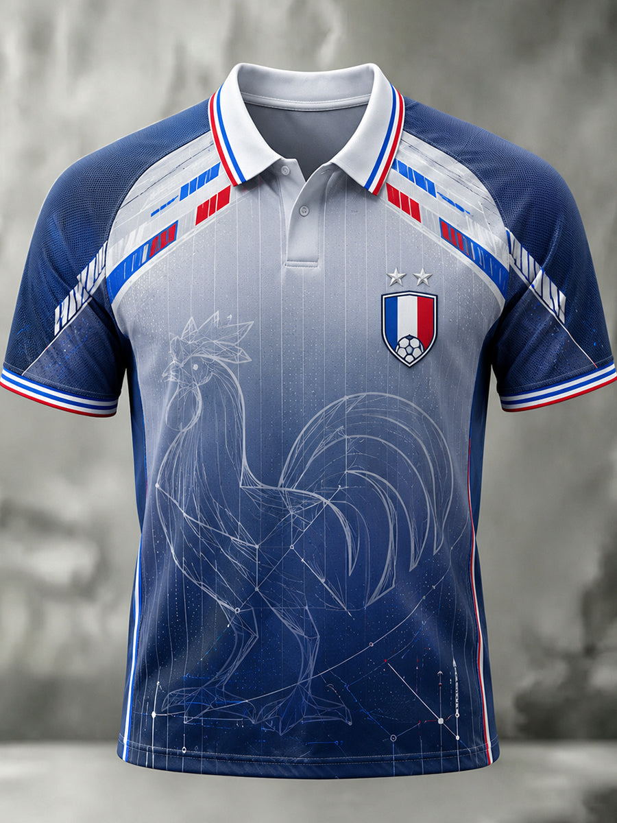 Polo imprimé artistique France Football pour homme