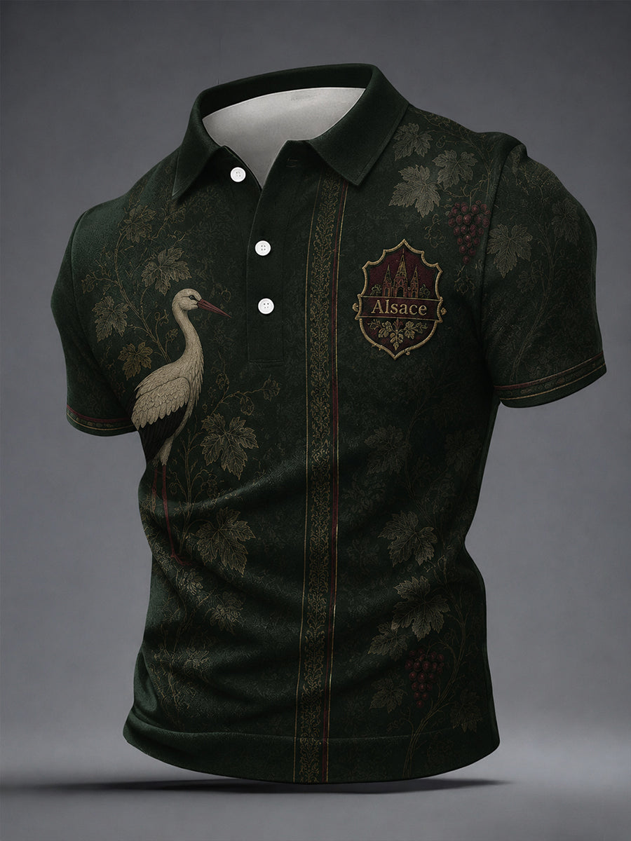 Chemise homme à motif paysager d'Alsace, style français