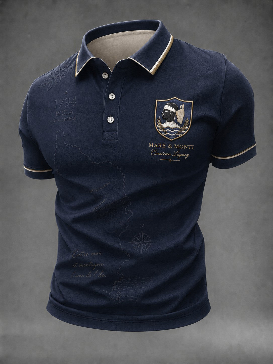 Chemise pour homme à imprimé drapeau de la Corse