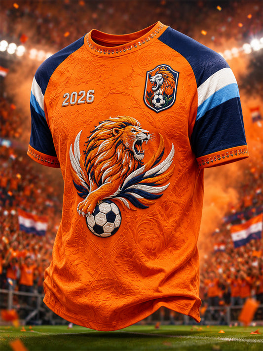 Herenkleding als cadeau voor voetbalfans, casual T-shirt met opdruk