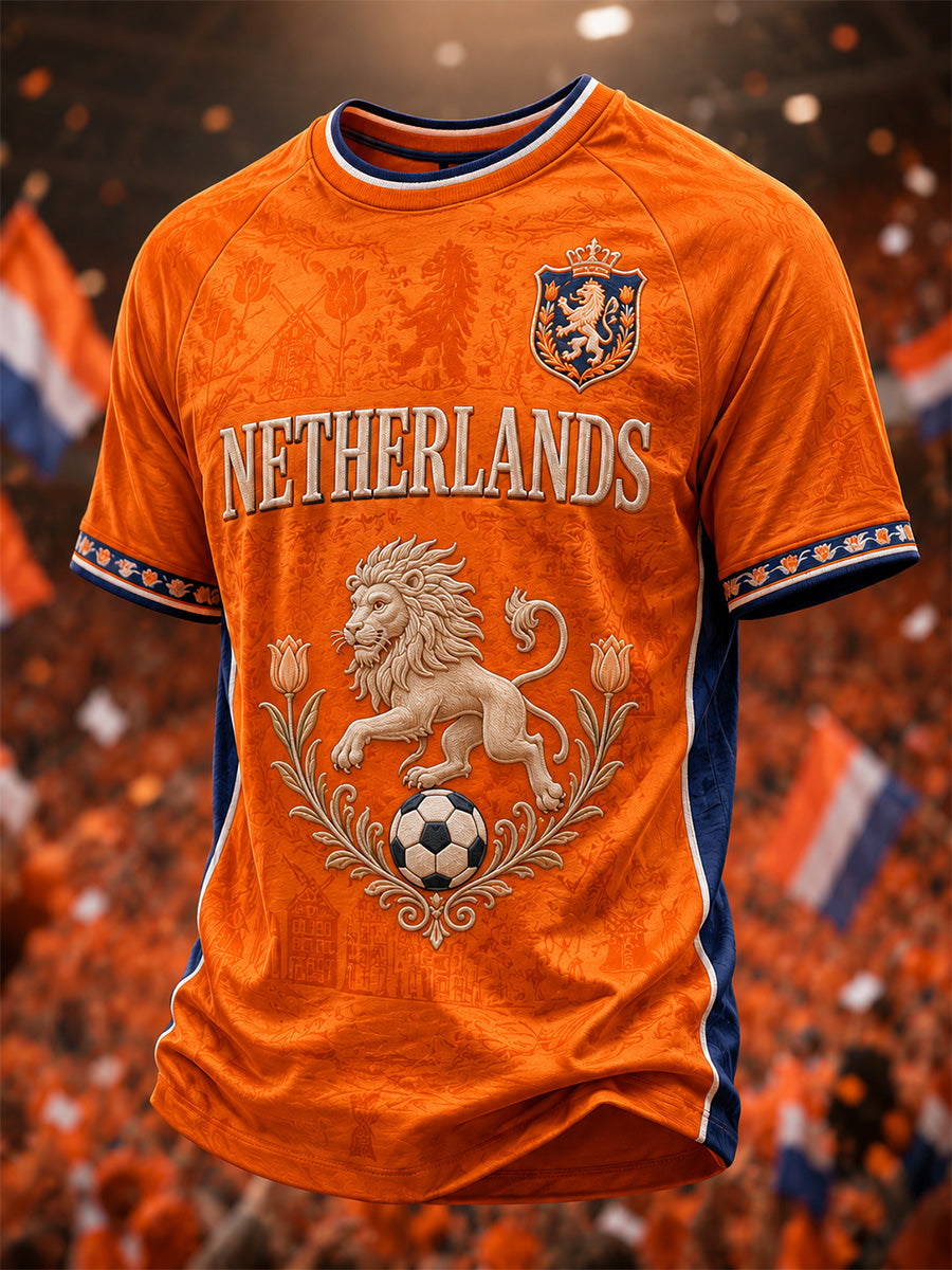 Herenkleding als cadeau voor voetbalfans, casual T-shirt met opdruk