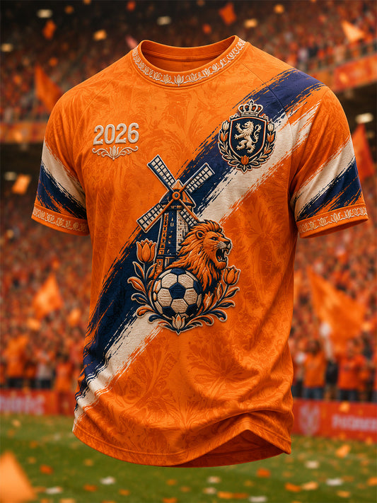 Herenkleding als cadeau voor voetbalfans, casual T-shirt met opdruk