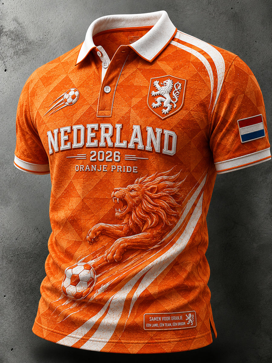 Polo à manches courtes pour homme avec imprimé footballistique