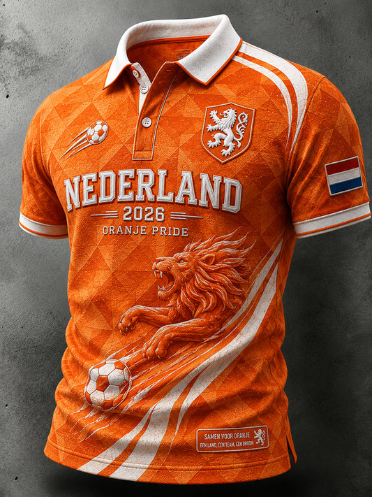 Polo à manches courtes pour homme avec imprimé footballistique