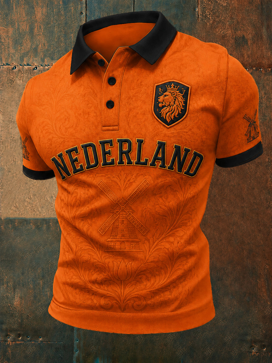 Polo décontracté imprimé pour hommes, cadeau idéal pour les fans de football