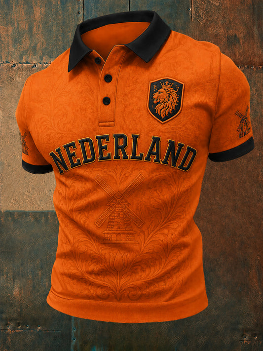 Polo décontracté imprimé pour hommes, cadeau idéal pour les fans de football
