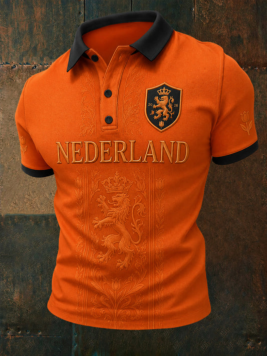 Polo décontracté imprimé pour hommes, cadeau idéal pour les fans de football