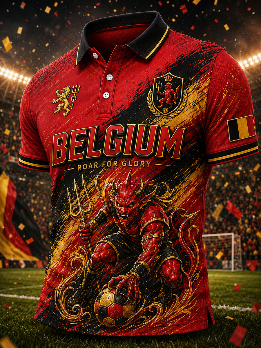 Polo à manches courtes pour homme avec imprimé footballistique