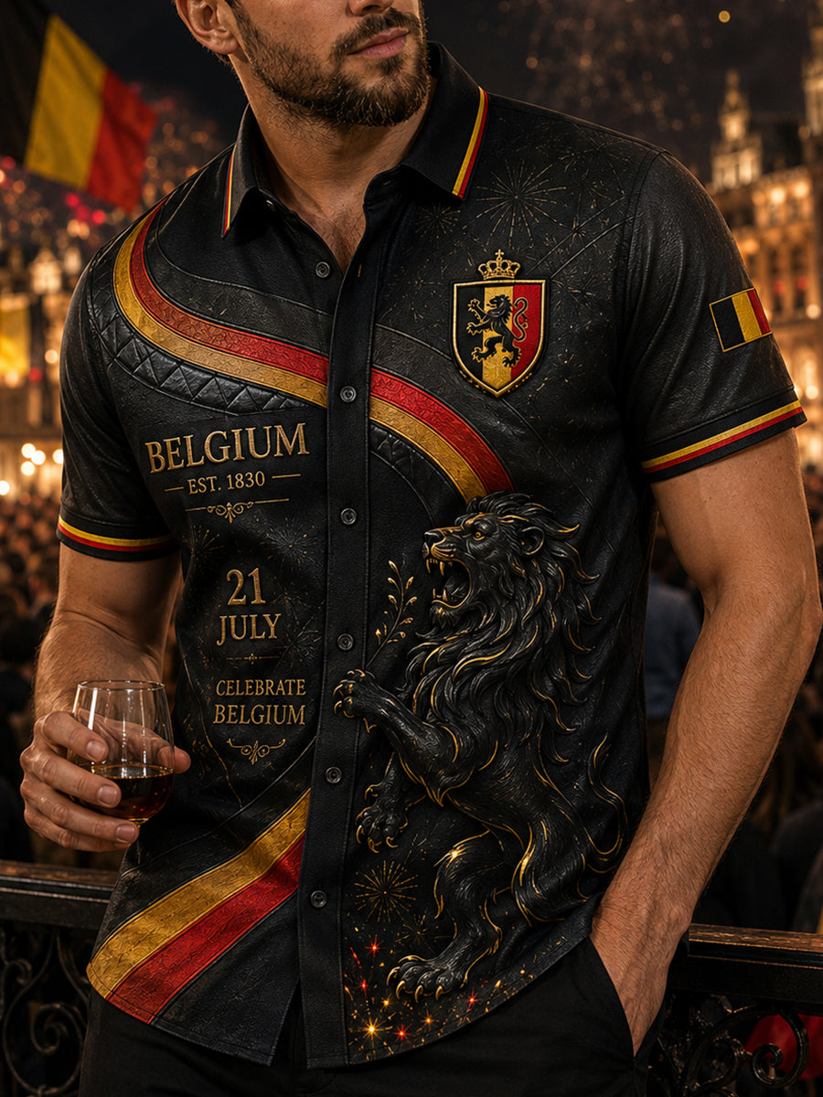 Chemise rétro à manches courtes pour homme, style décontracté et professionnel, idéale pour les vacances
