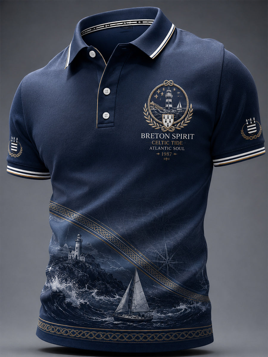 Haut Décontracté France Brittany Celtic Print Homme
