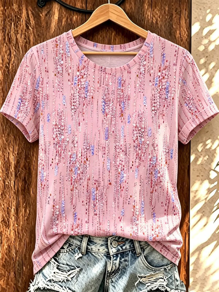 T-shirt à manches courtes imprimé cancer du sein pour femmes
