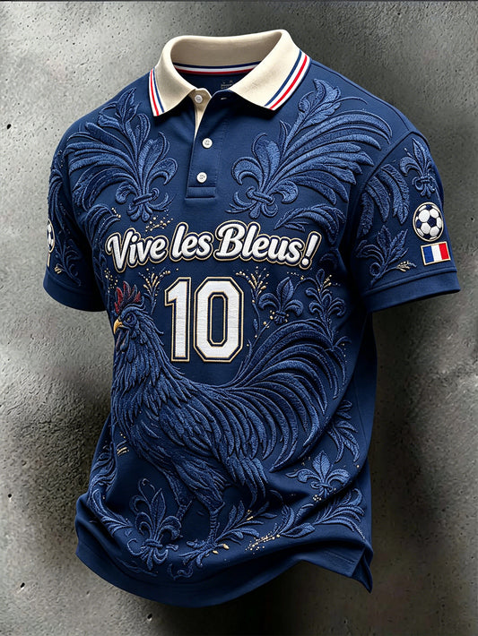Polo pour homme à motif français caractéristique imprimé