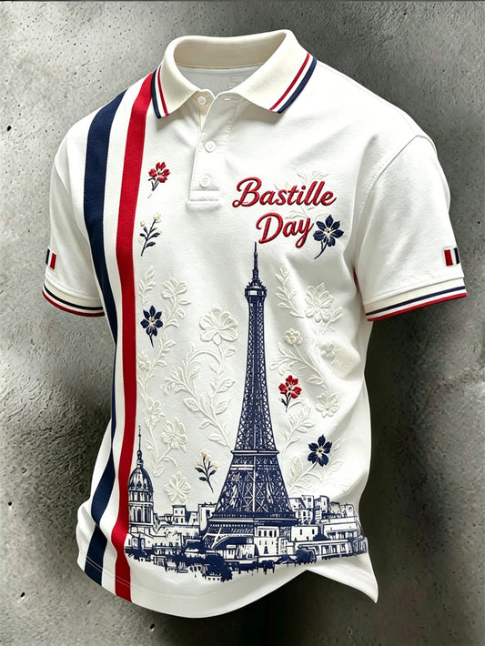 Polo pour homme à motif français imprimé