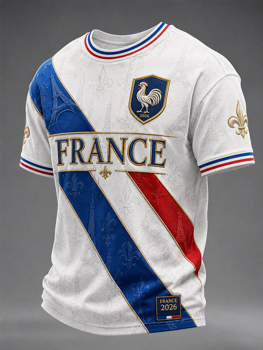 Cadeau pour hommes, pour les fans de football français, t-shirt décontracté à imprimé