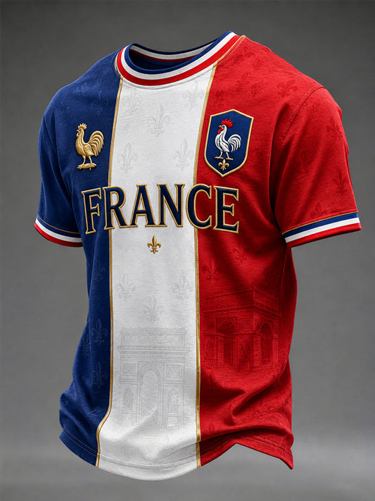 Cadeau pour hommes, pour les fans de football français, t-shirt décontracté à imprimé