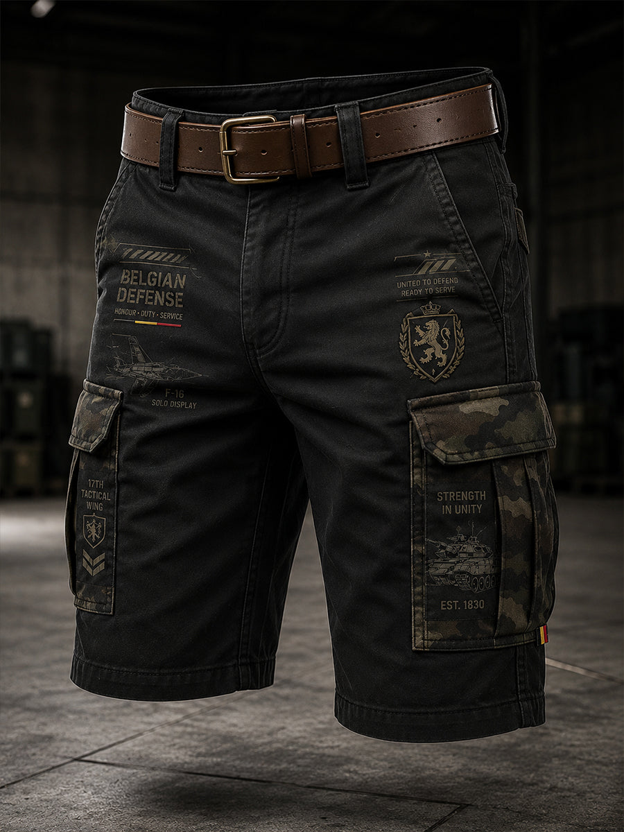 Pantalon cargo court à imprimé camouflage militaire pour homme
