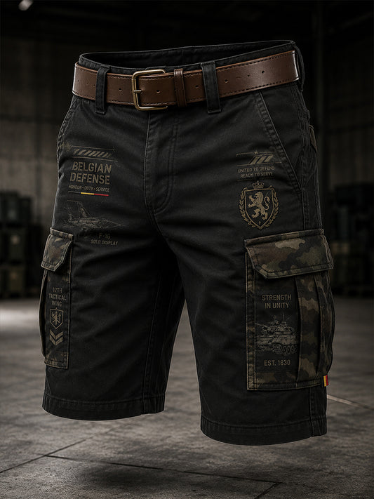 Pantalon cargo court à imprimé camouflage militaire pour homme