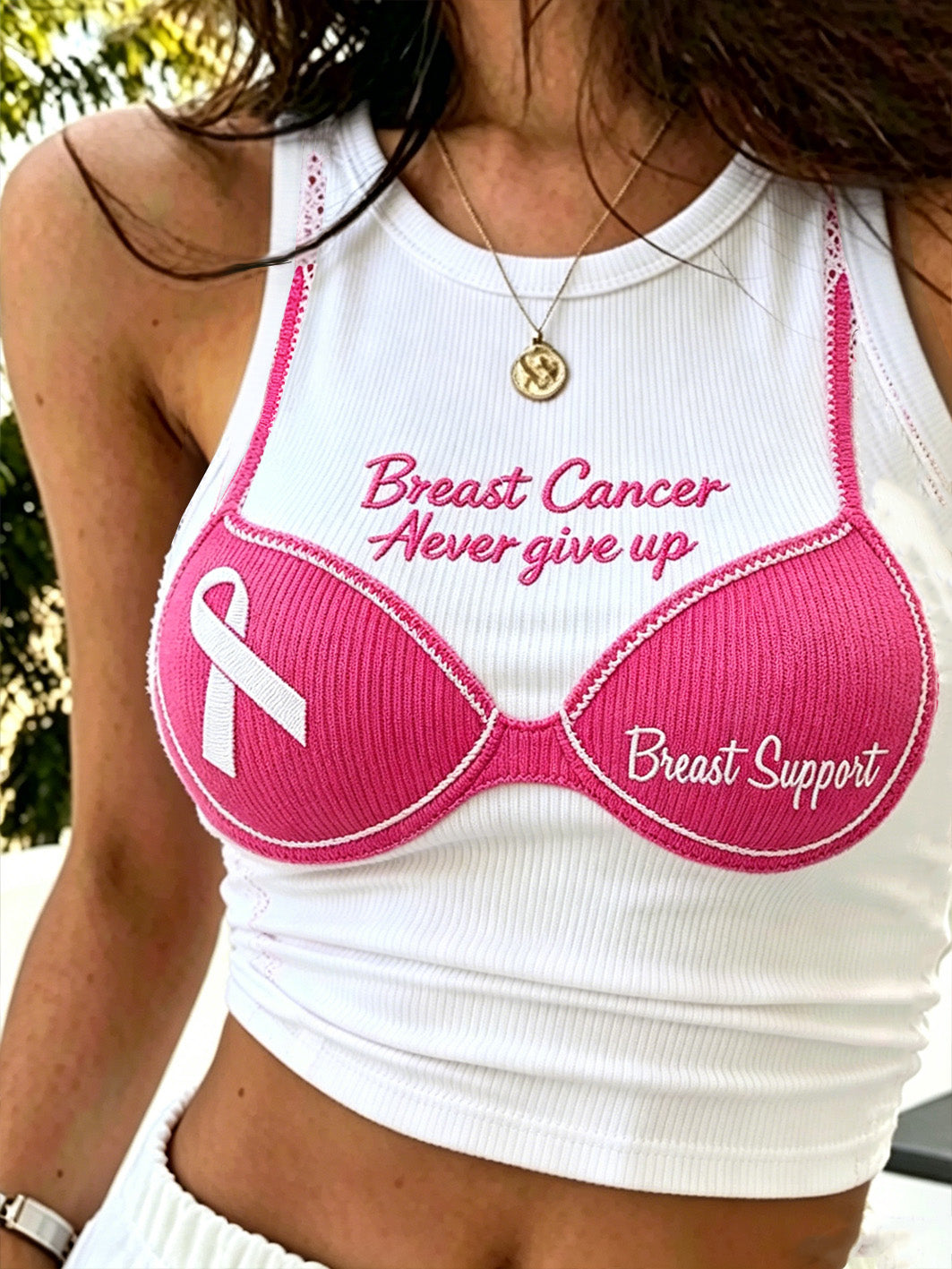 Gilet décontracté imprimé motif principal de sensibilisation au cancer du sein pour femmes