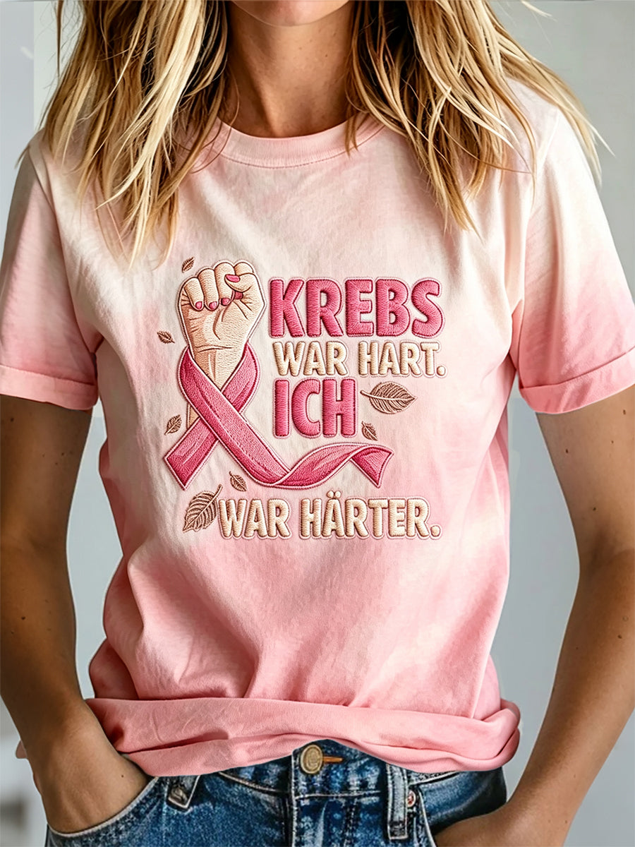 T-shirt imprimé de sensibilisation au cancer du sein chez la femme
