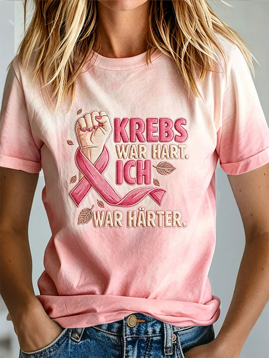 T-shirt imprimé de sensibilisation au cancer du sein chez la femme