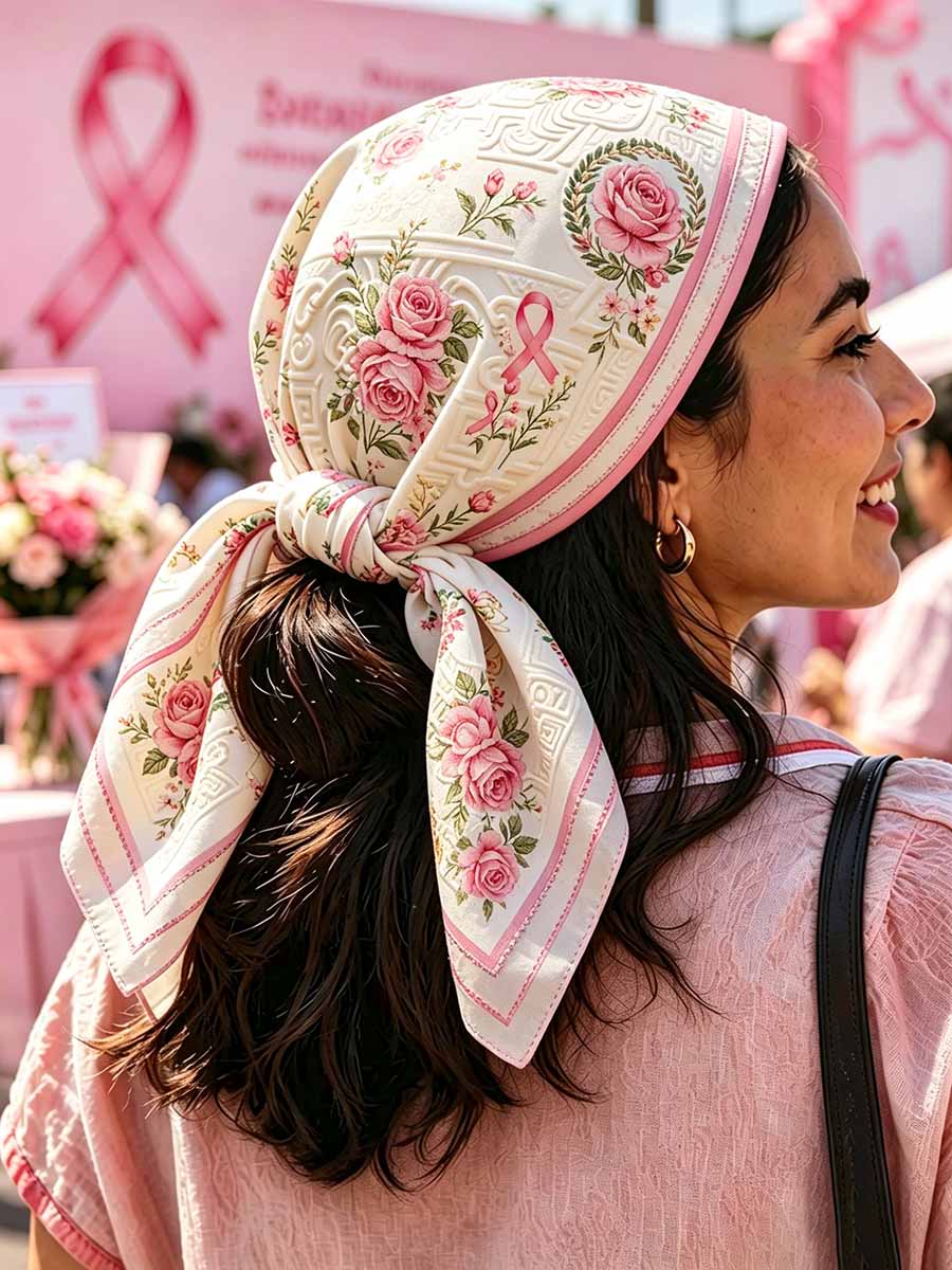 Foulard imprimé à la mode pour femmes Cancer du sein