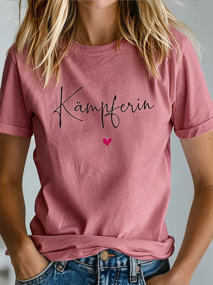 T-shirt imprimé de sensibilisation au cancer du sein pour femmes