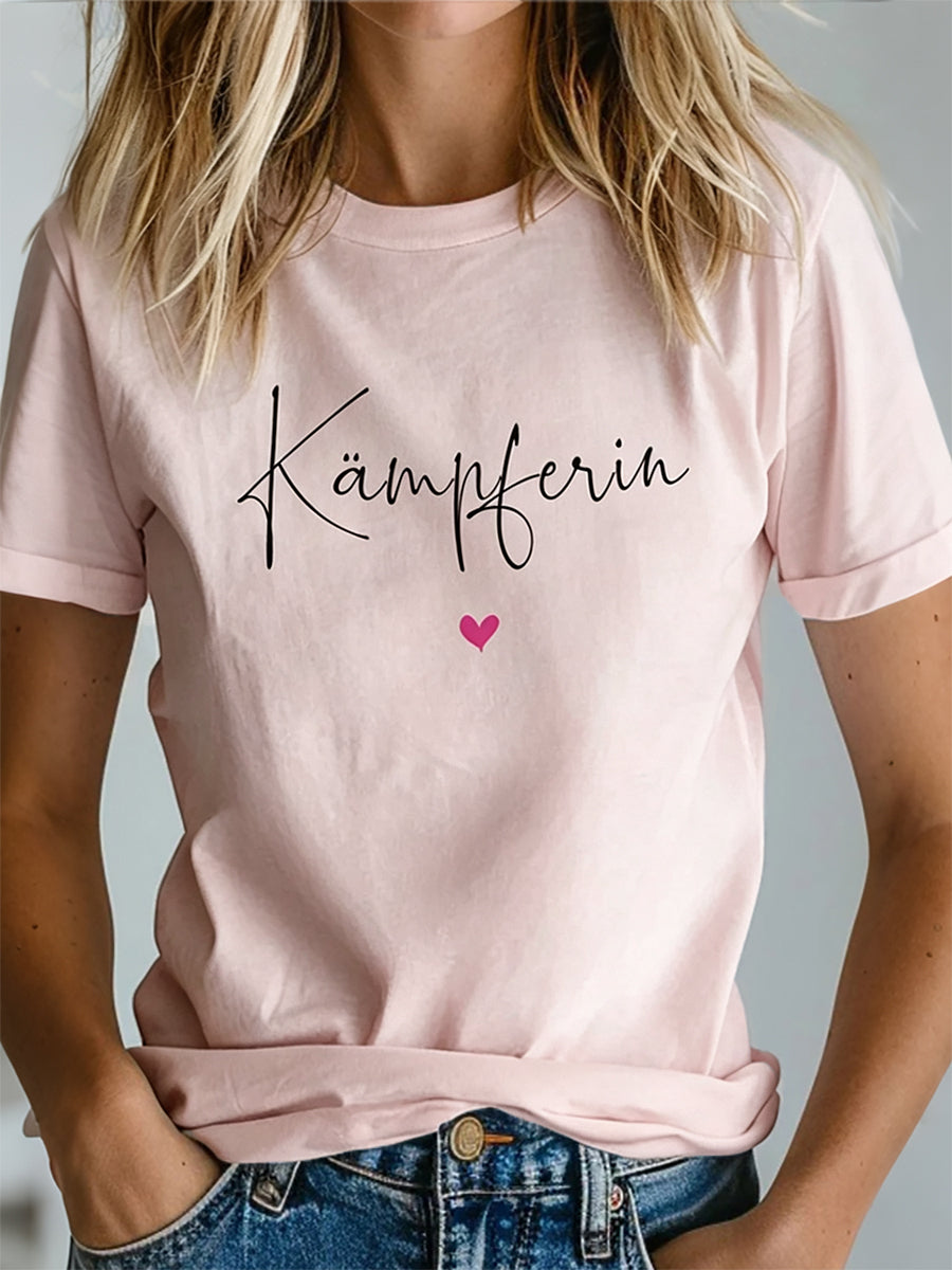 T-shirt imprimé de sensibilisation au cancer du sein pour femmes