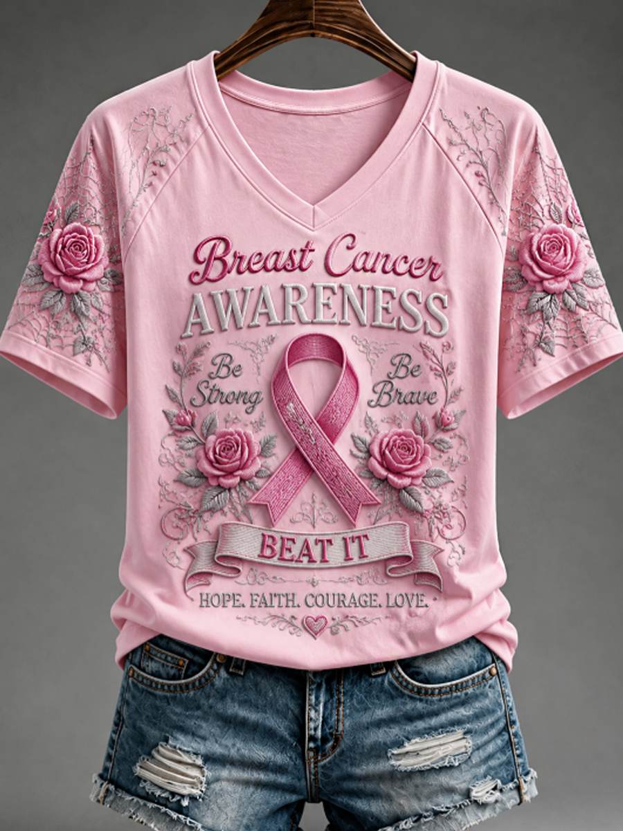 T-shirt femme à col en V et épaules dénudées, manches courtes
