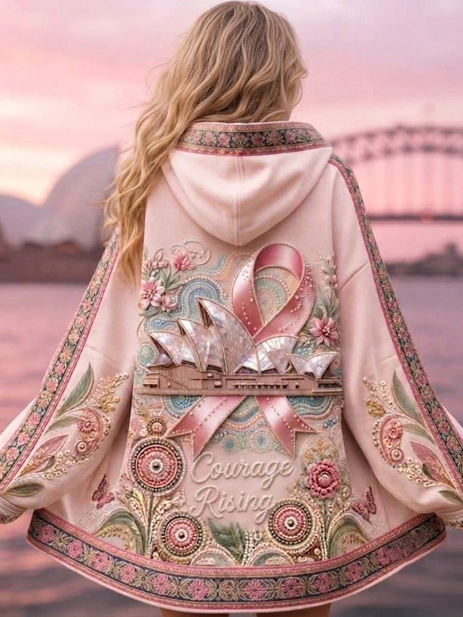 Sweat à capuche zippé Australian Breast Cancer Awareness pour femme