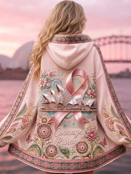 Sweat à capuche zippé Australian Breast Cancer Awareness pour femme