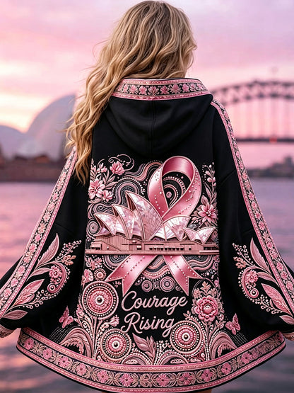 Sweat à capuche zippé Australian Breast Cancer Awareness pour femme