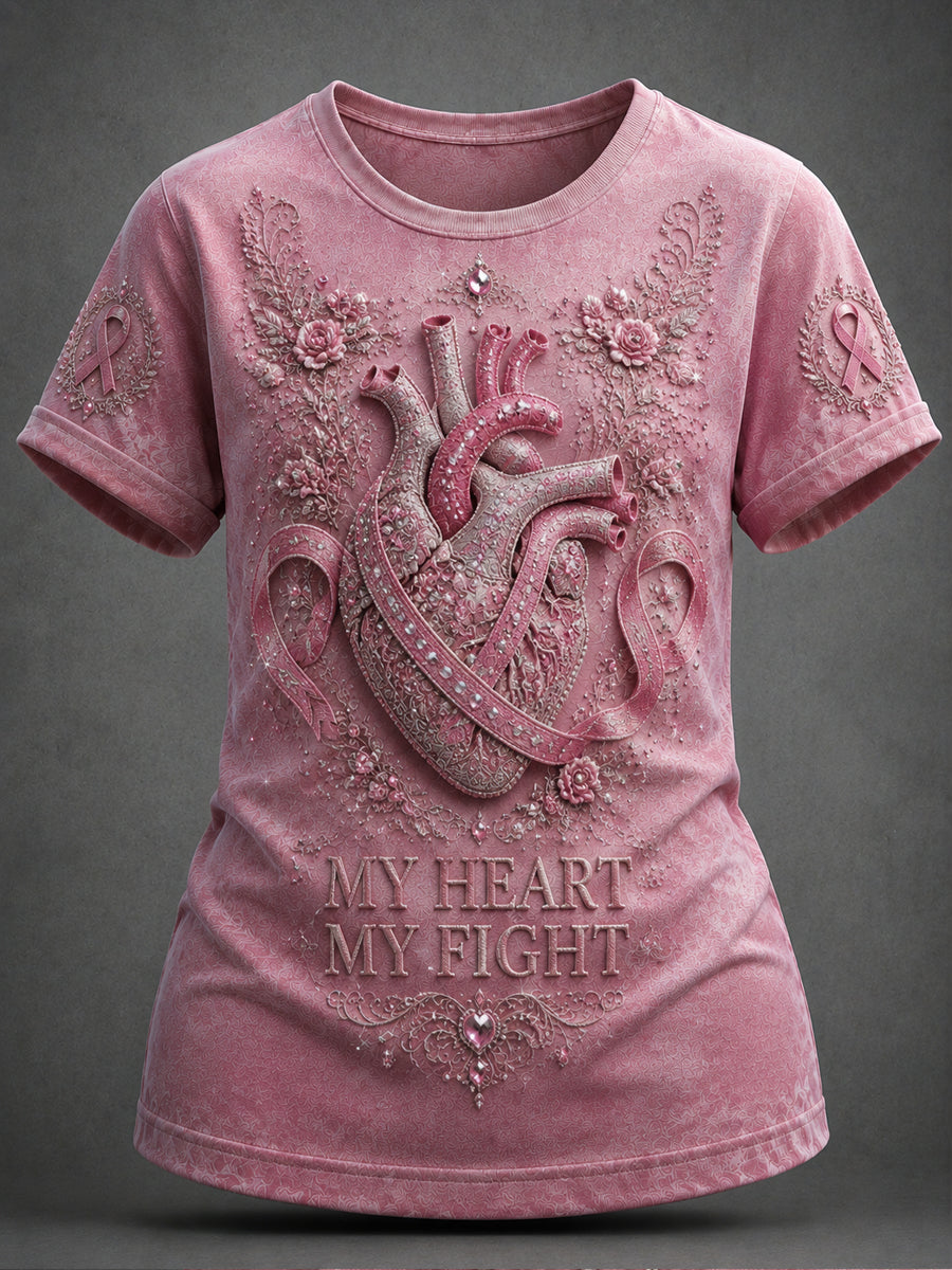T-shirt Rose Power Motivation Pour Femme