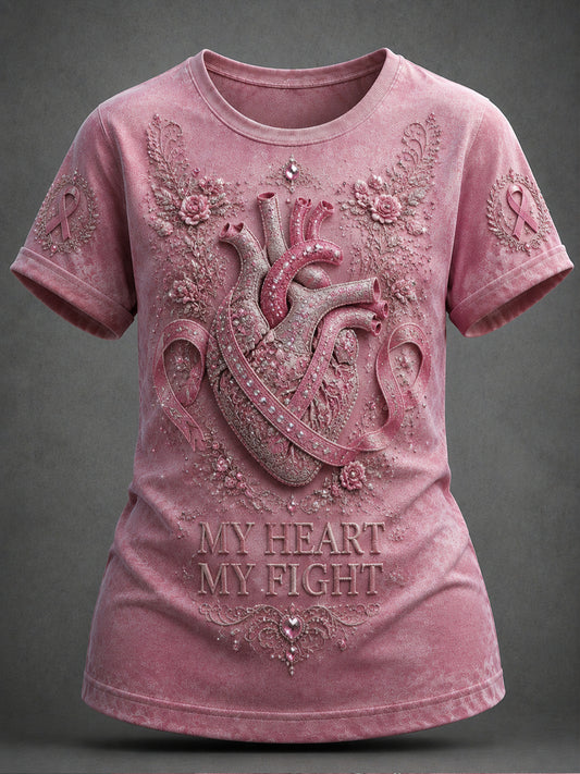 T-shirt Rose Power Motivation Pour Femme