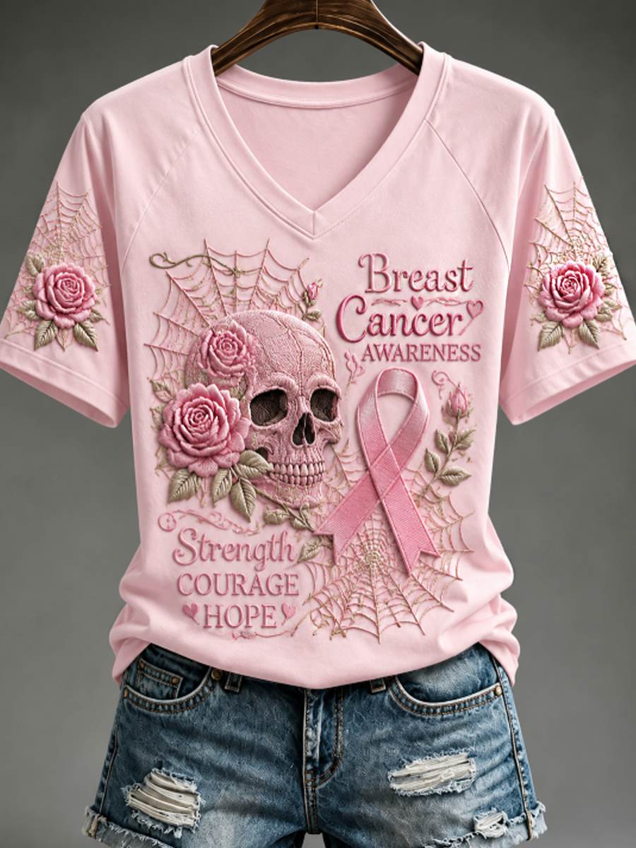 T-shirt femme à col en V et épaules dénudées, manches courtes