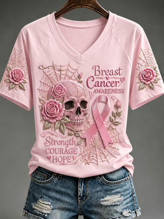 T-shirt femme à col en V et épaules dénudées, manches courtes