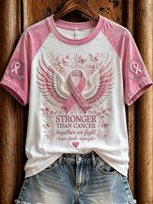 T-shirt Warrior Spirit Ruban de soutien rose pour femme