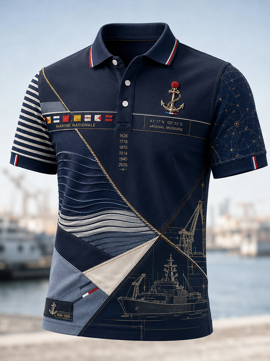 T-shirt manches courtes de la Marine française pour homme