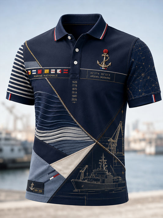 T-shirt manches courtes de la Marine française pour homme