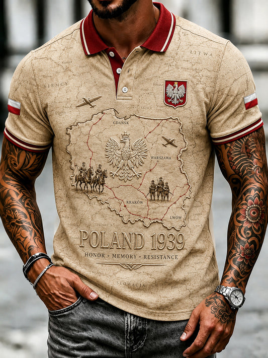 Wiktoriański polski sztandar, pamiątkowa koszulka polo w stylu casual