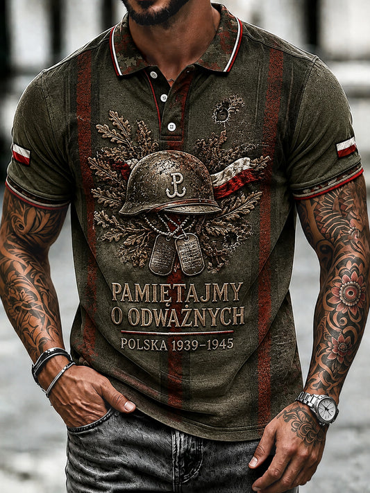 Stary polski pamiątkowy koszulka polo dla weteranów 1939 casualowa