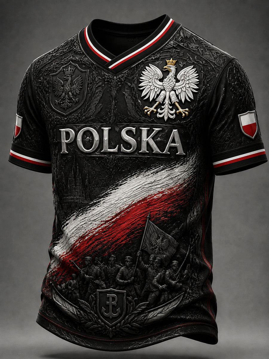 Stary polski emblemat orła, pamiątkowy t-shirt dla weteranów