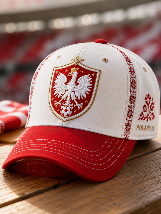 Kapelusz unisex z polską piłką nożną dla kobiet