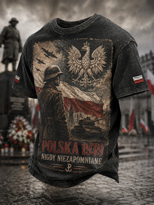 Stary polski koszulka pamiątkowa dla weteranów z 1939 roku, na co dzień