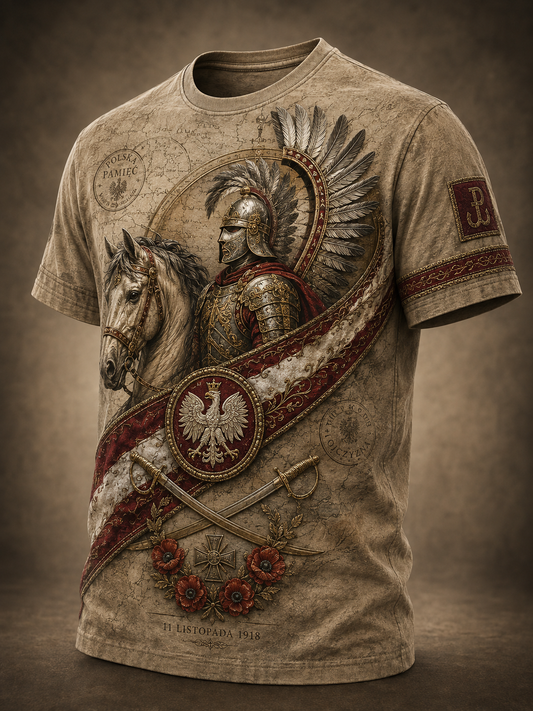 Męski t-shirt wojskowy polskich sił zbrojnych z krótkim rękawem