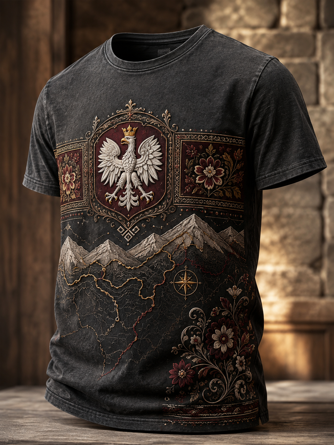 Męski t-shirt z krótkim rękawem z Polską
